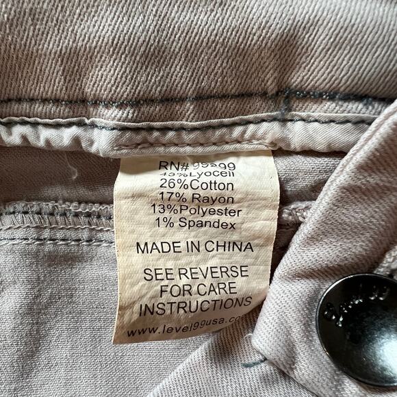 Level 99 Lyocell Cotton Blend Mid-Rise Pocket Flare Pants Women's Size 28 Tan - Picture 4 of 5